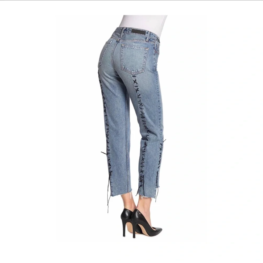 GRLFRND Renn Stitched Mid Rise Waist Jeans - Picture 4 of 8